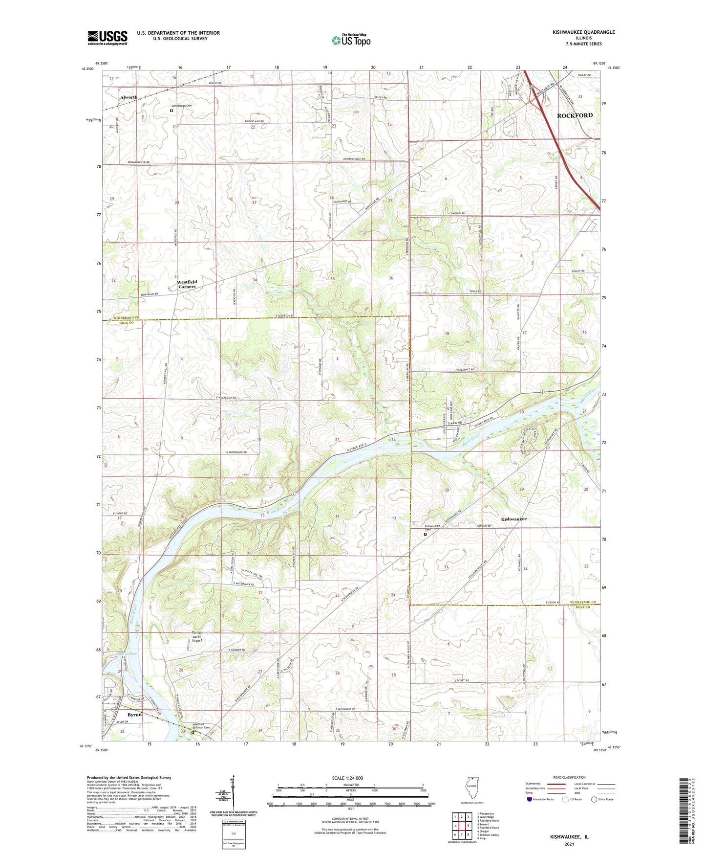 Kishwaukee Illinois US Topo Map Image