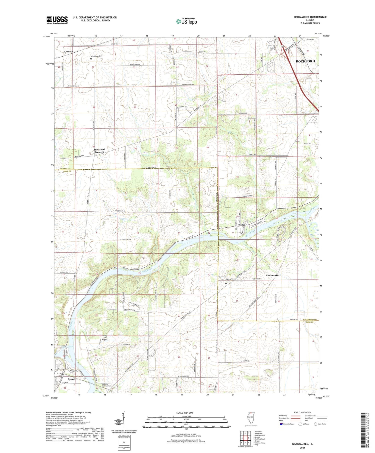 Kishwaukee Illinois US Topo Map Image