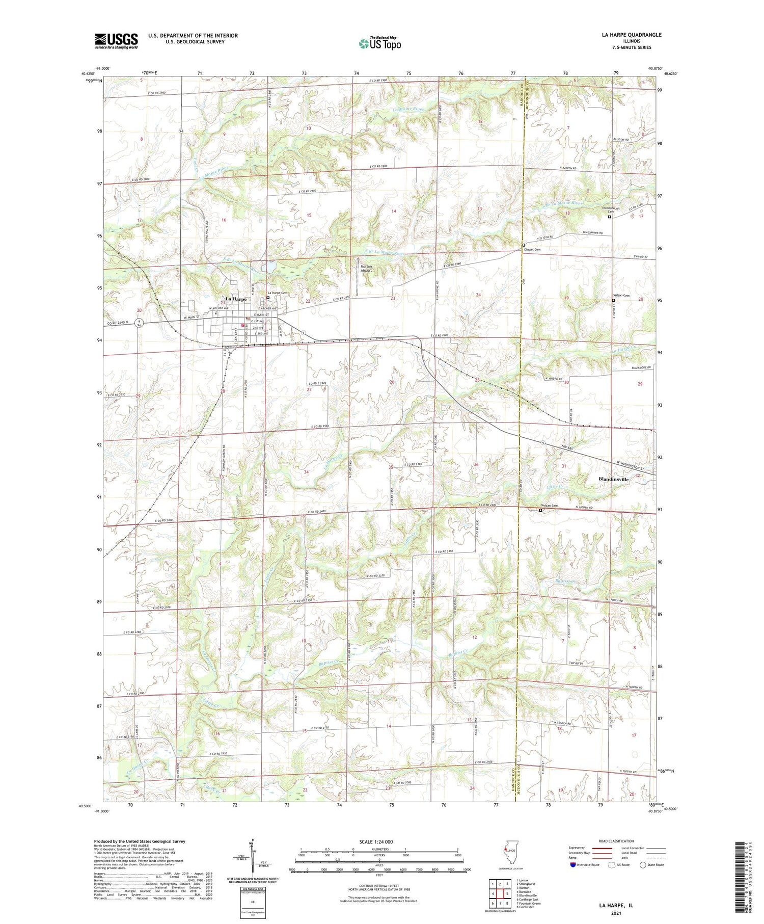 La Harpe Illinois US Topo Map Image