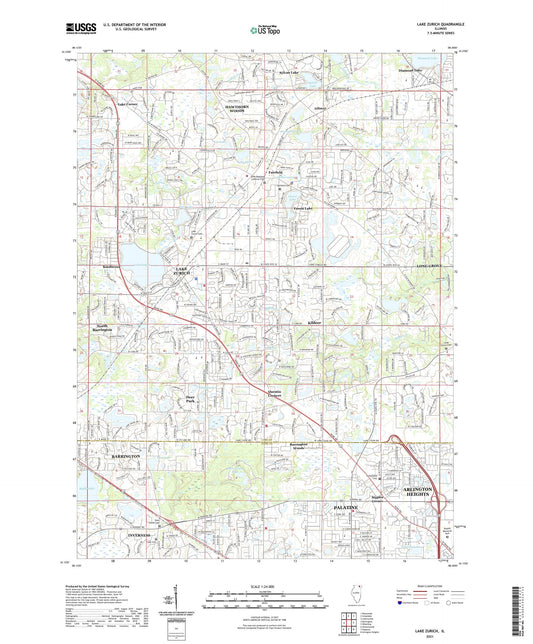 Lake Zurich Illinois US Topo Map Image