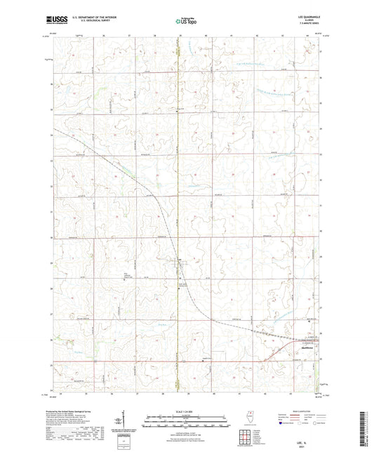 Lee Illinois US Topo Map Image