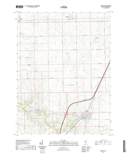 Lexington Illinois US Topo Map Image