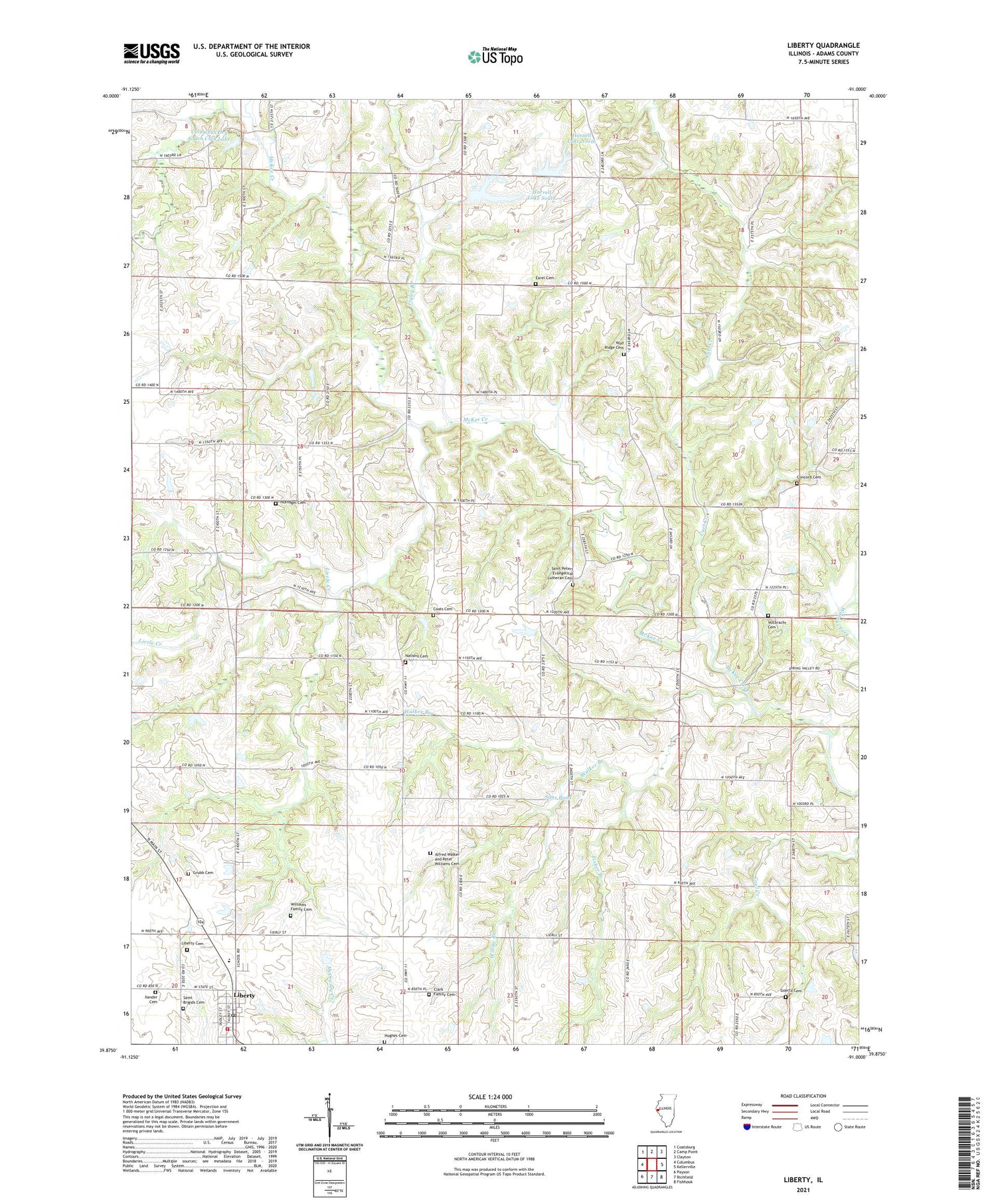 Liberty Illinois US Topo Map Image