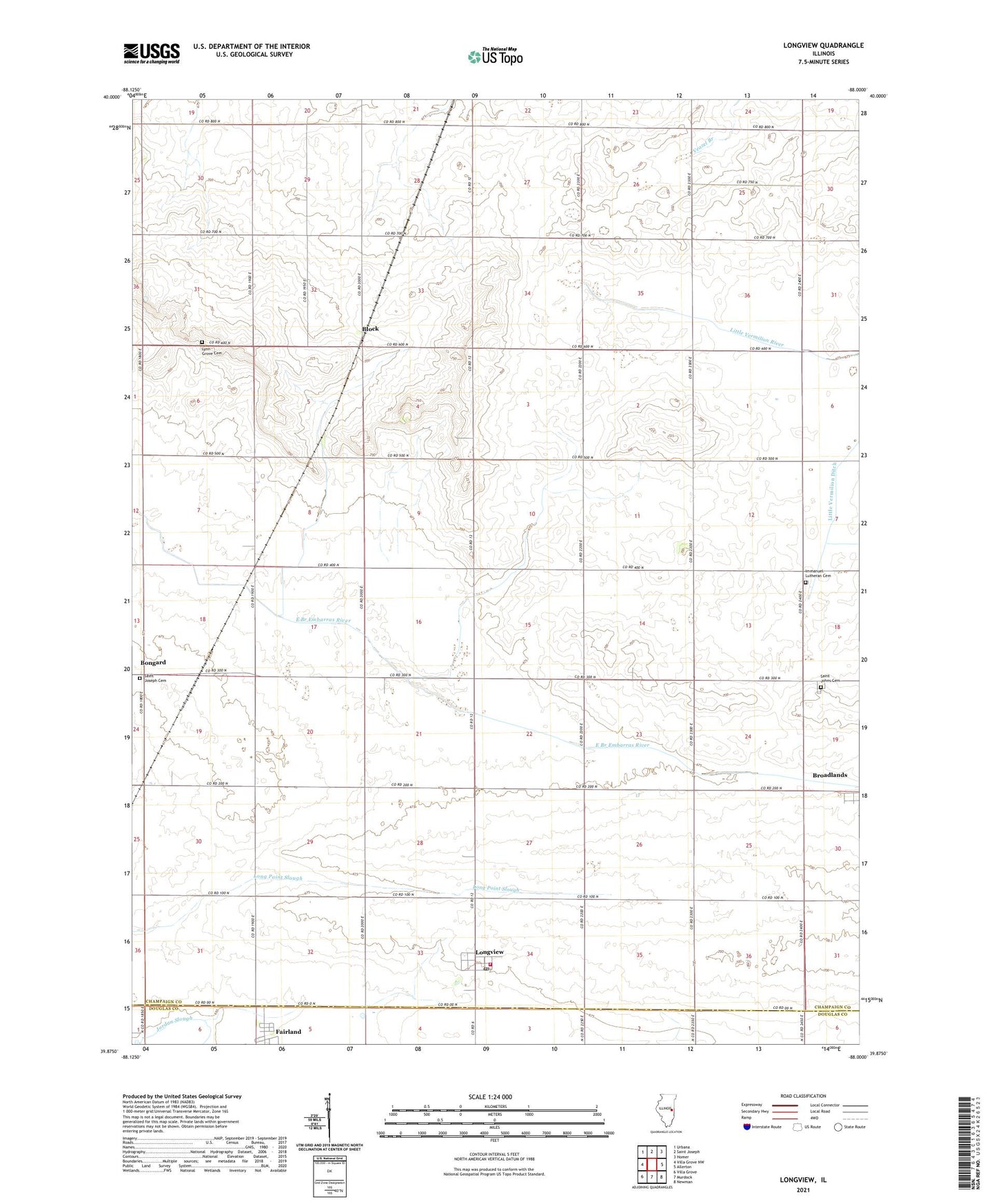 Longview Illinois US Topo Map Image