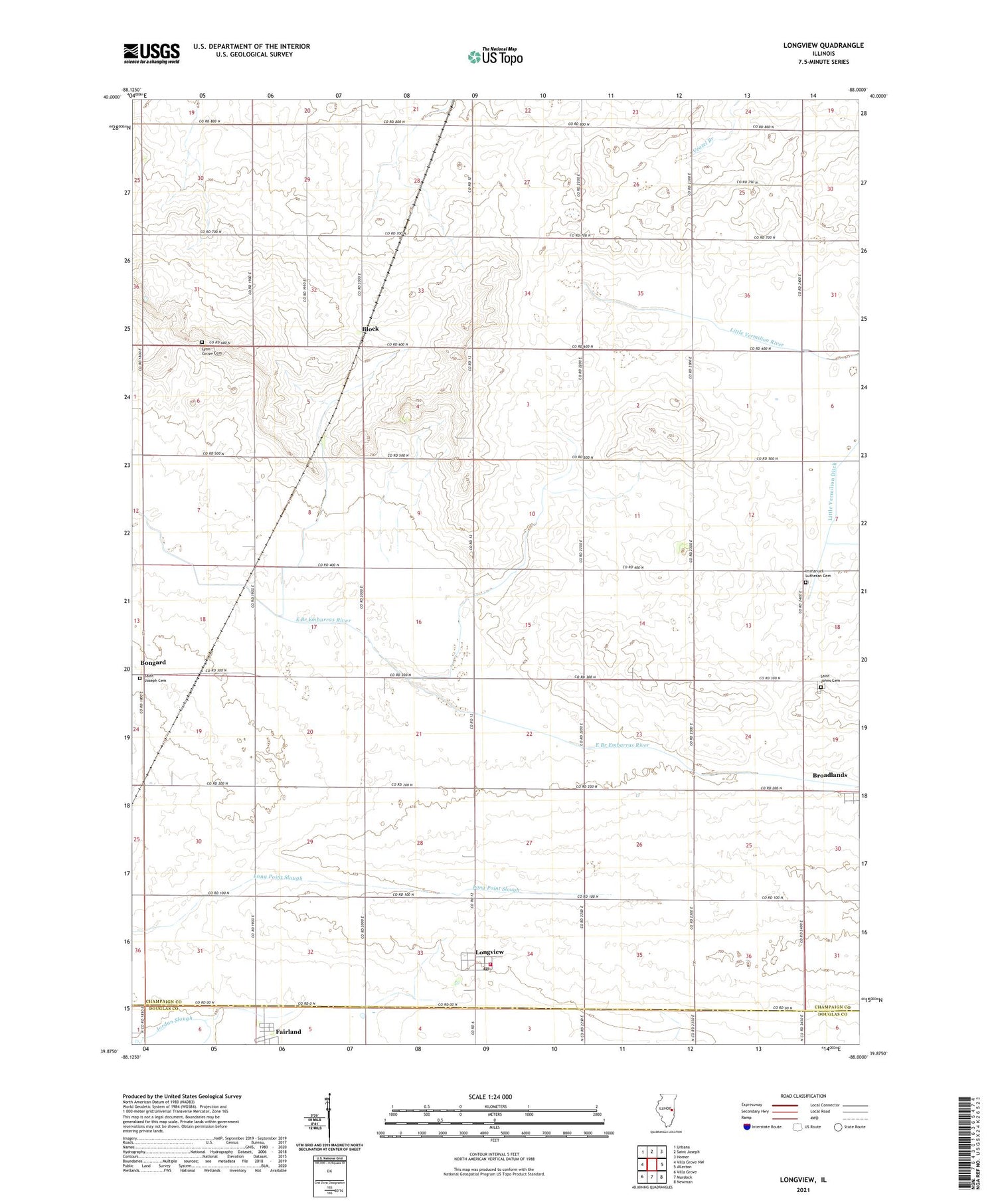 Longview Illinois US Topo Map Image