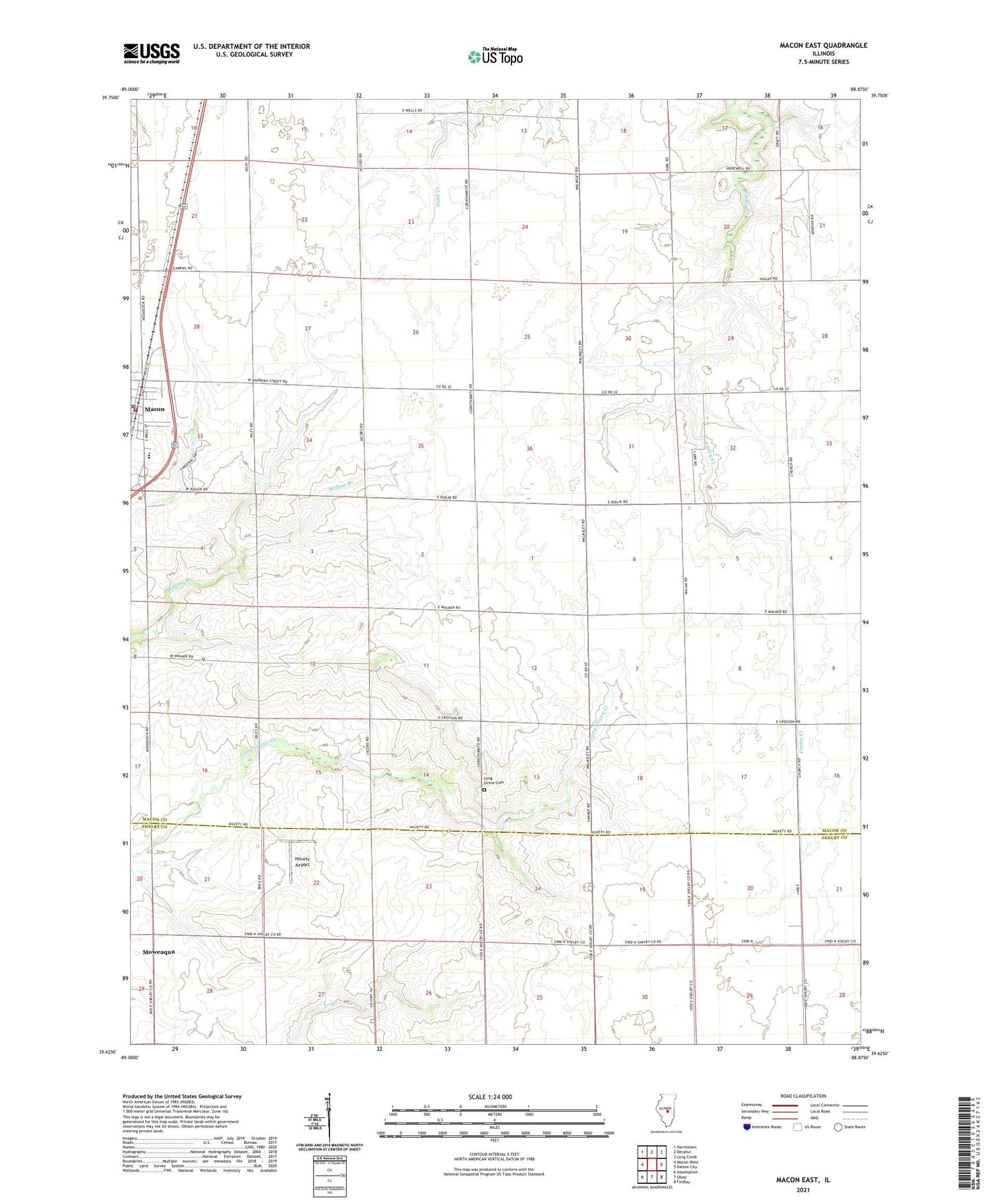 Macon East Illinois US Topo Map Image