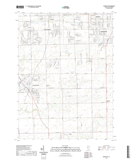 Manhattan Illinois US Topo Map Image