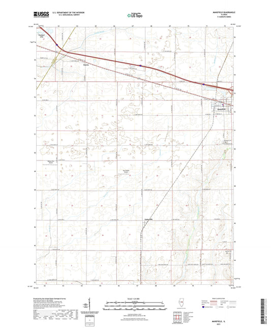 Mansfield Illinois US Topo Map Image