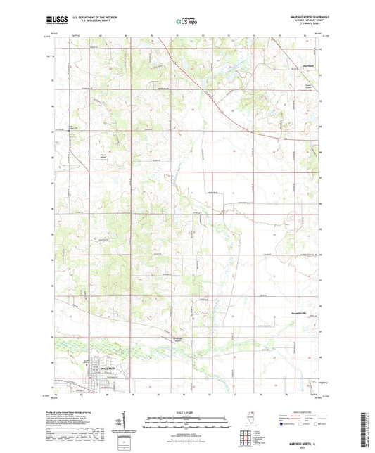 Marengo North Illinois US Topo Map Image