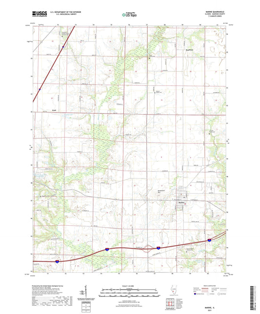 Marine Illinois US Topo Map Image