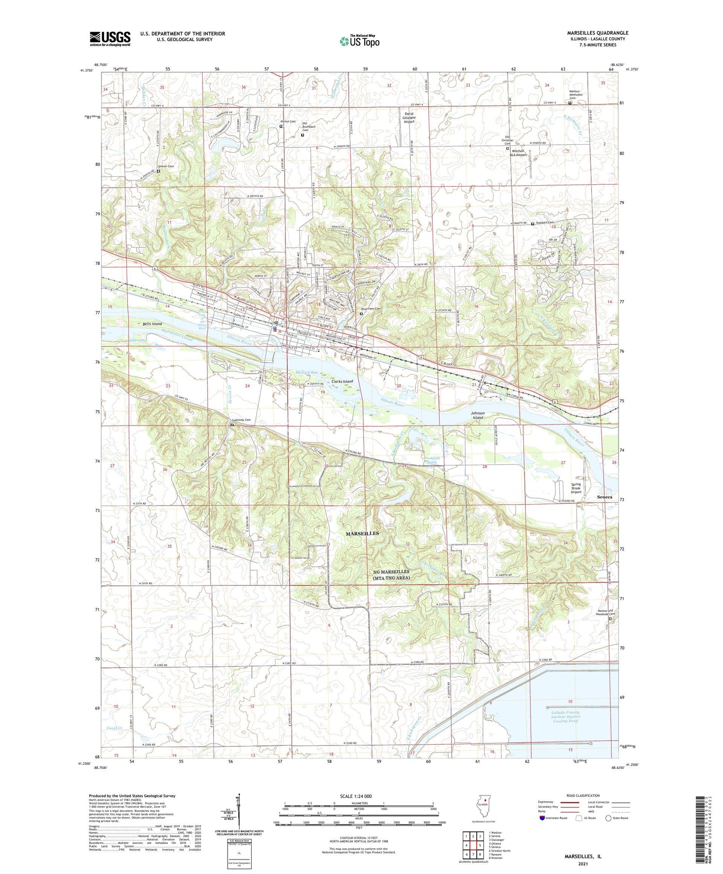 Marseilles Illinois US Topo Map Image
