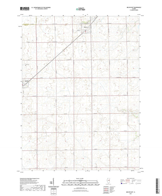 Melvin East Illinois US Topo Map Image
