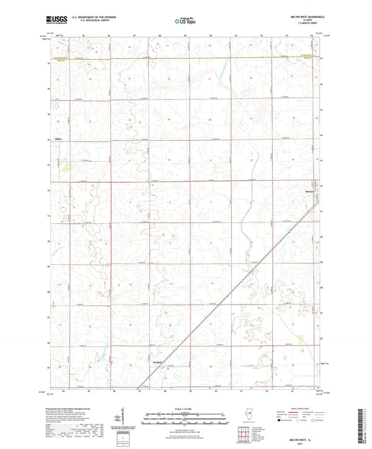 Melvin West Illinois US Topo Map Image
