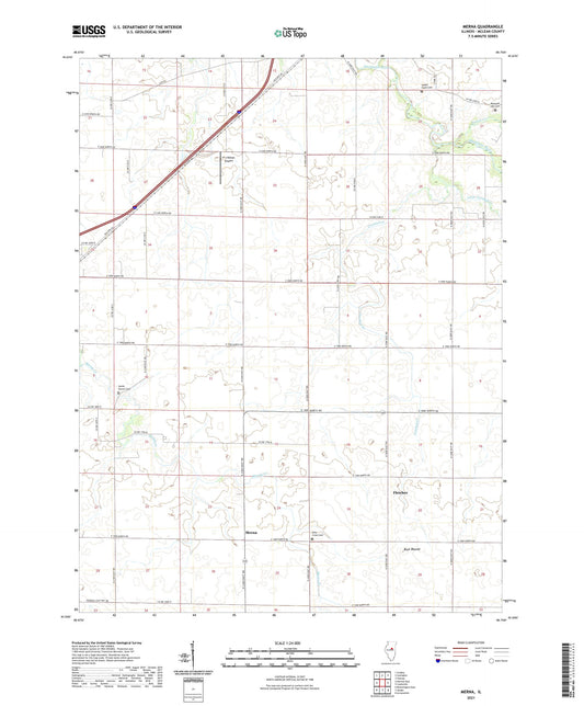 Merna Illinois US Topo Map Image