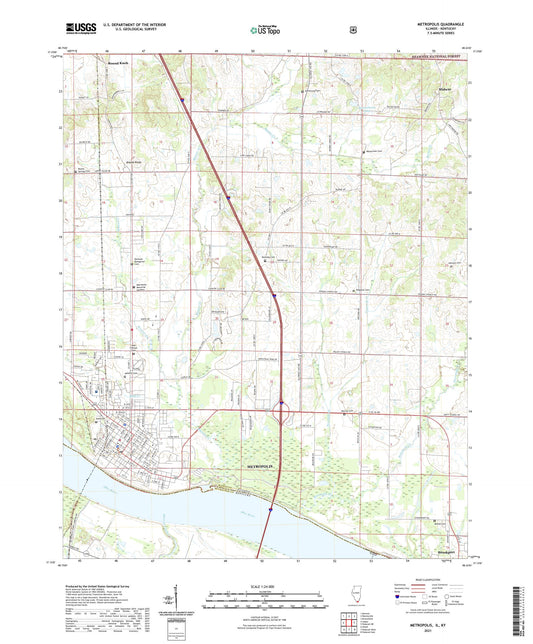 Metropolis Illinois US Topo Map Image