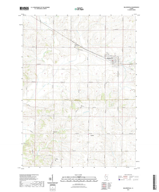 Milledgeville Illinois US Topo Map Image