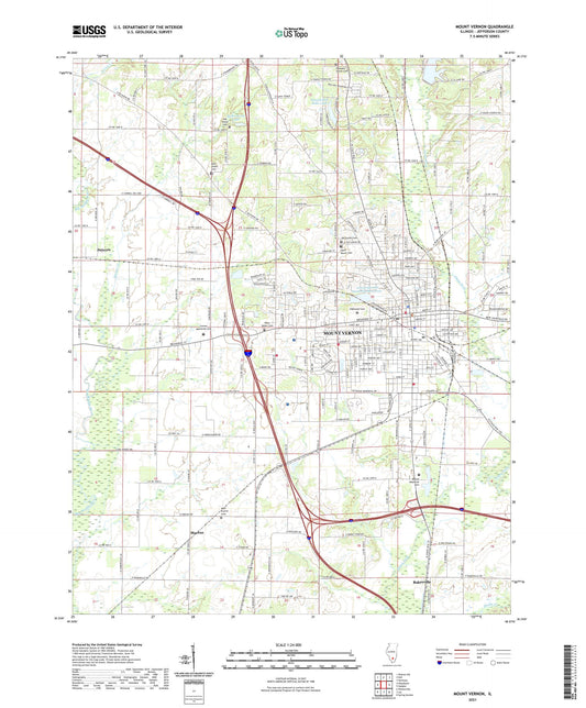 Mount Vernon Illinois US Topo Map Image