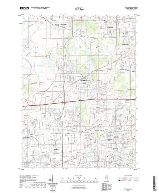 Naperville Illinois US Topo Map Image