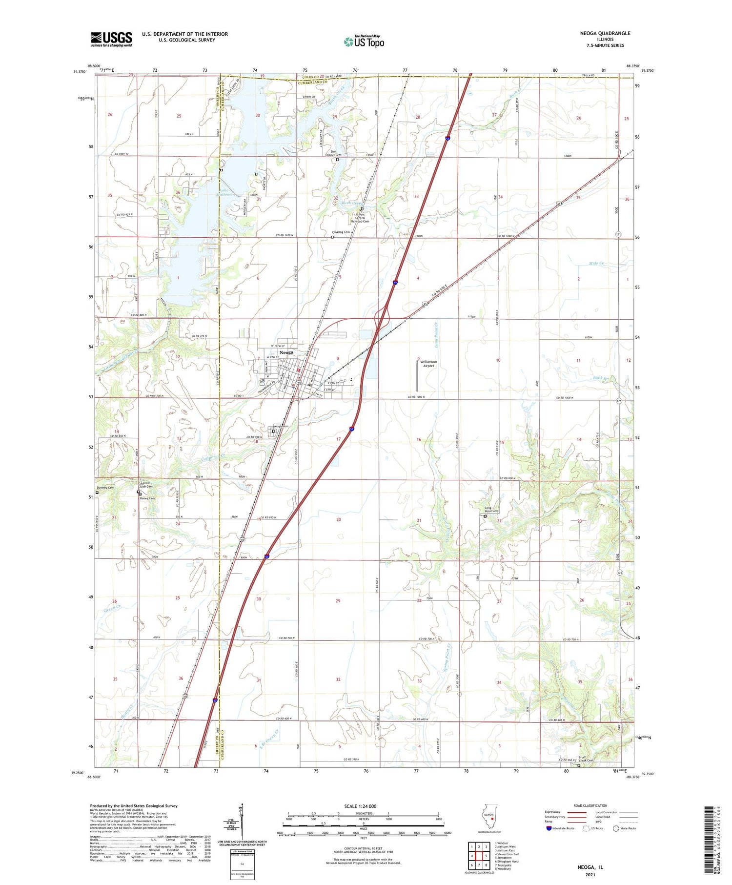 Neoga Illinois US Topo Map Image
