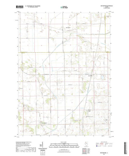 New Bedford Illinois US Topo Map Image