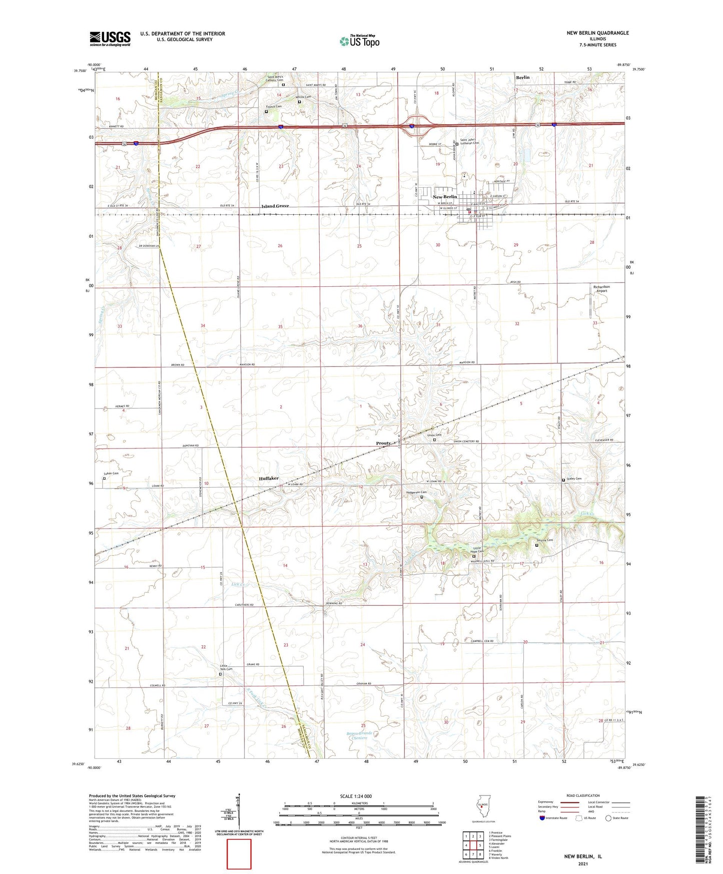 New Berlin Illinois US Topo Map Image