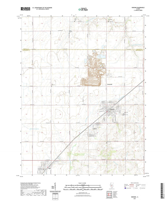 Nokomis Illinois US Topo Map Image