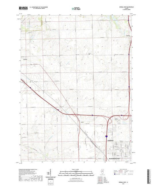Normal West Illinois US Topo Map Image