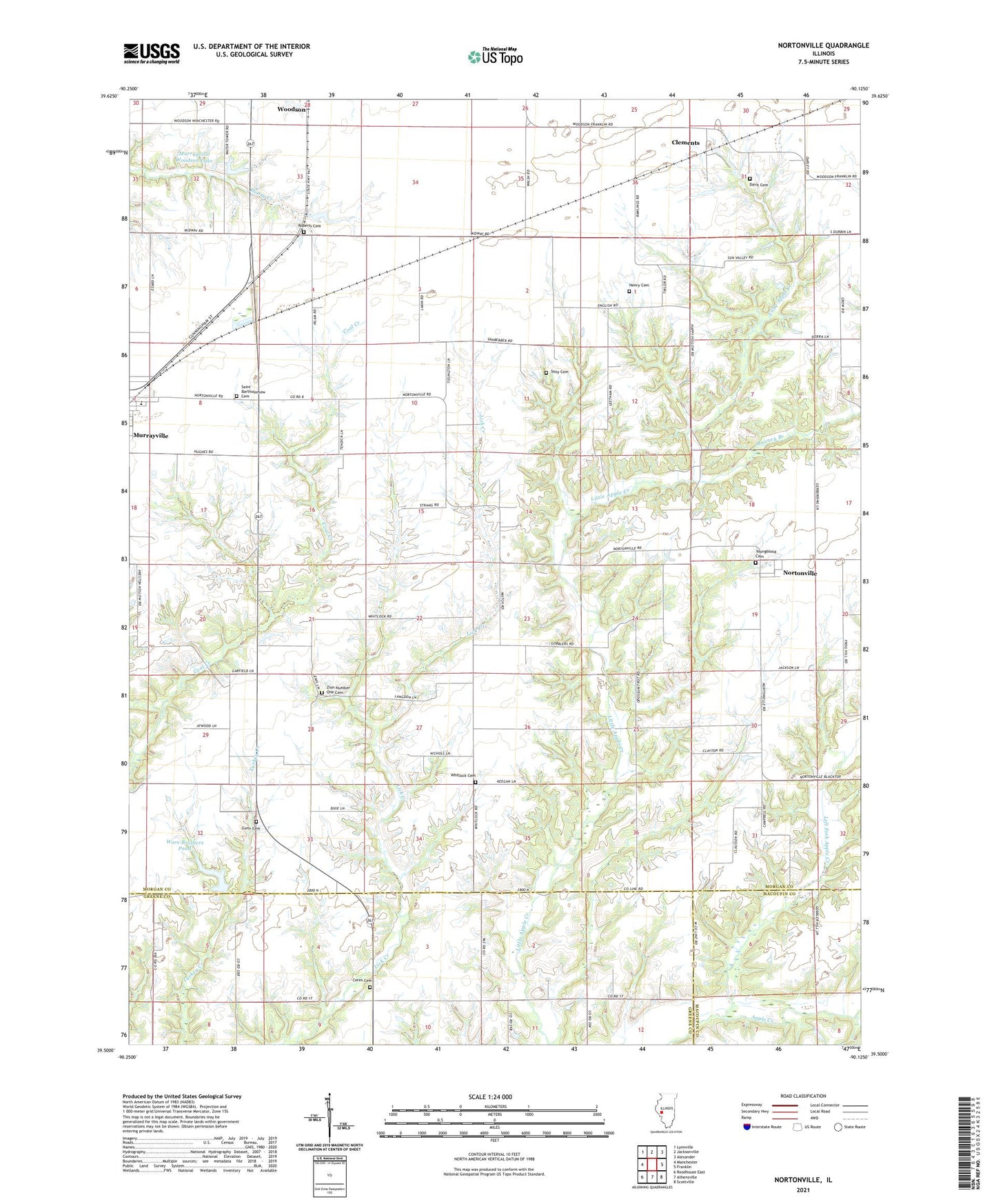 Nortonville Illinois US Topo Map Image