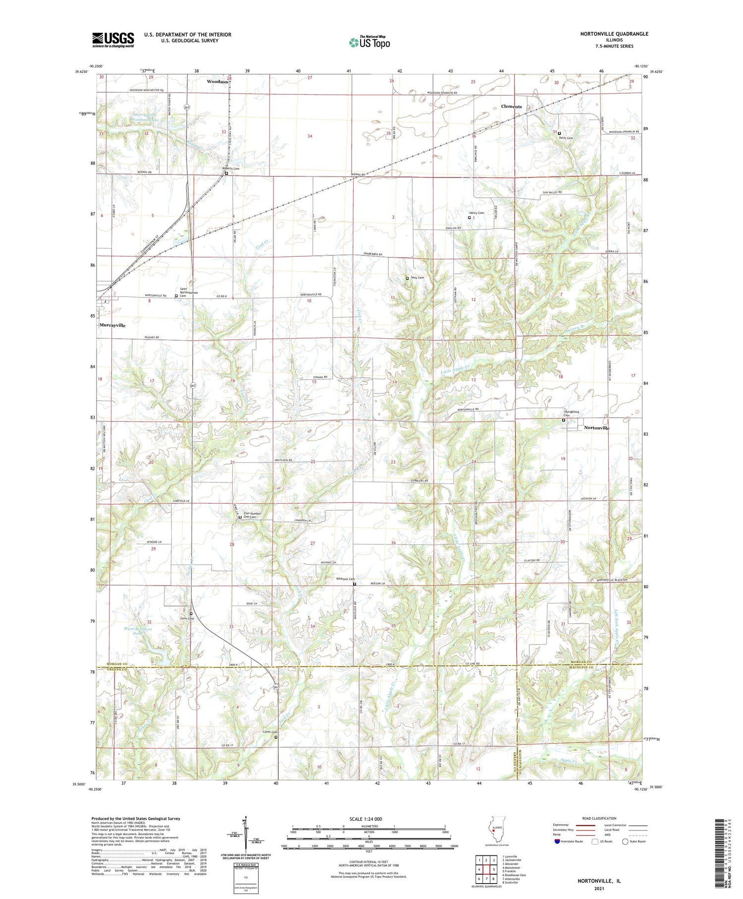 Nortonville Illinois US Topo Map Image