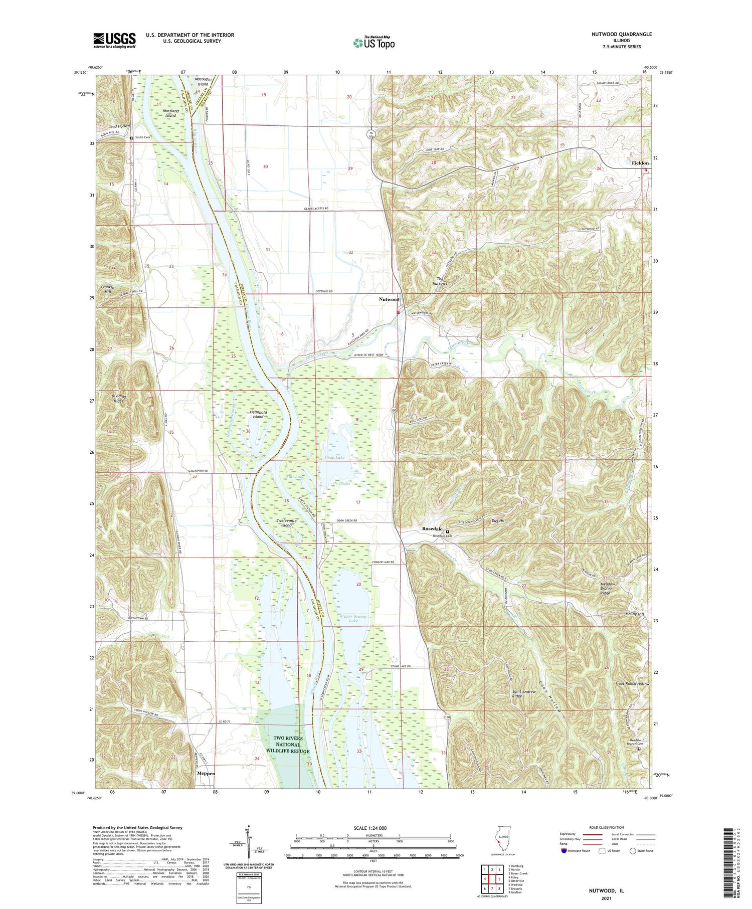 Nutwood Illinois US Topo Map Image