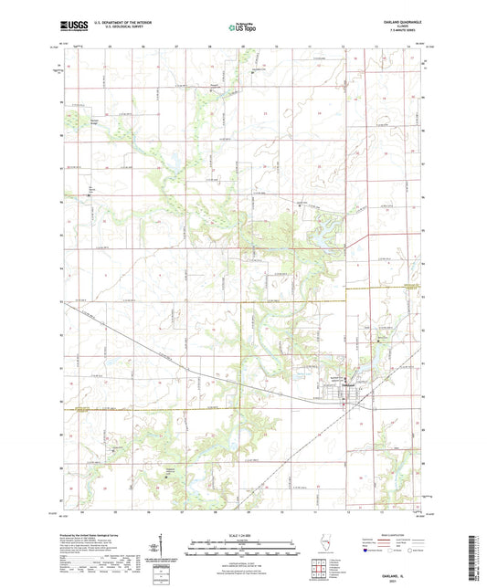 Oakland Illinois US Topo Map Image