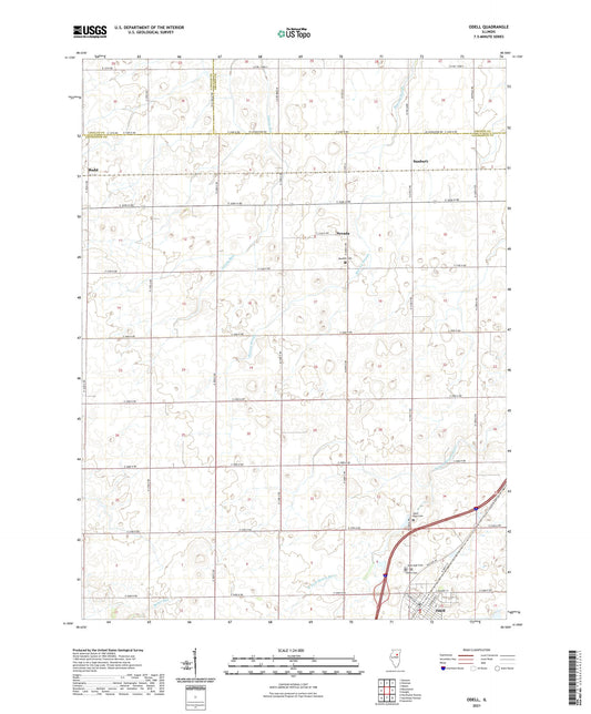 Odell Illinois US Topo Map Image