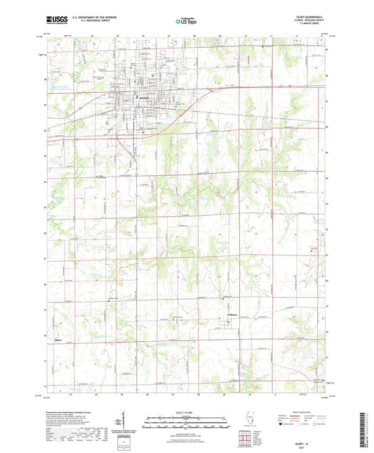 Olney Illinois US Topo Map Image