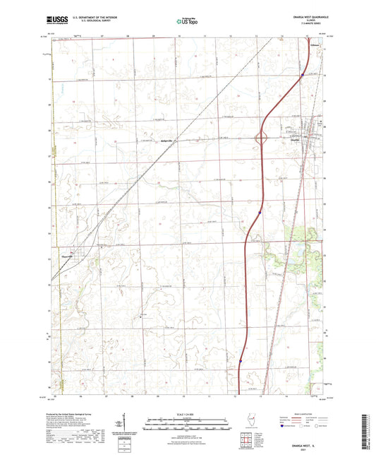 Onarga West Illinois US Topo Map Image
