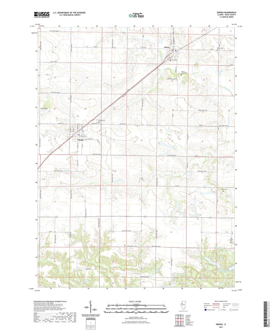 Oneida Illinois US Topo Map Image