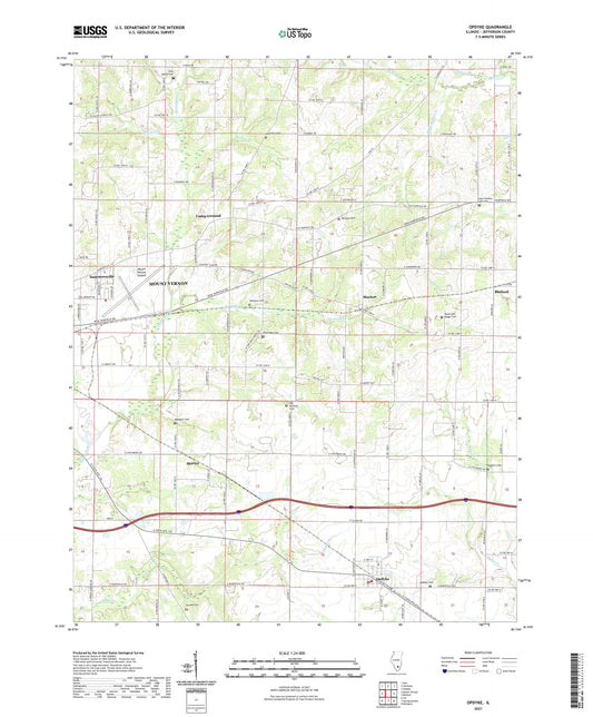 Opdyke Illinois US Topo Map Image