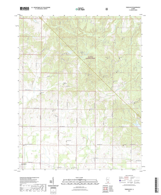 Paducah NE Illinois US Topo Map Image
