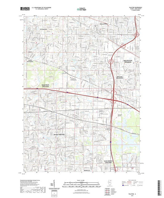 Palatine Illinois US Topo Map Image