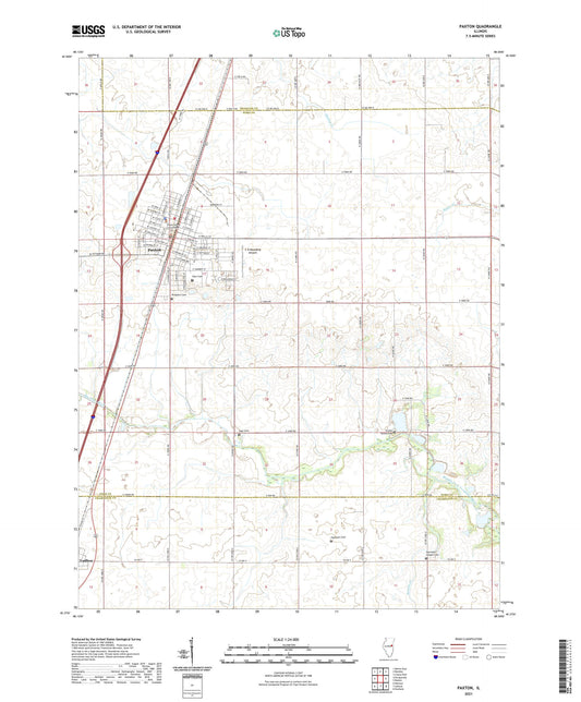 Paxton Illinois US Topo Map Image