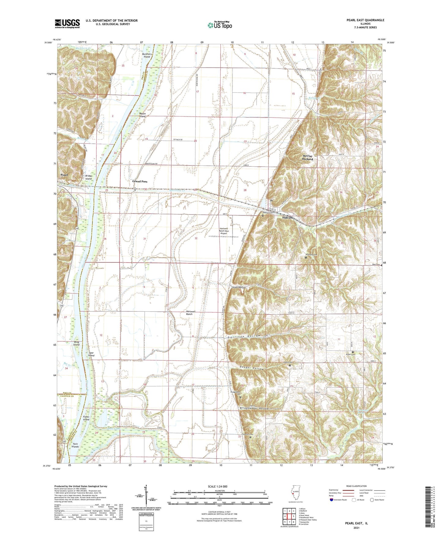 Pearl East Illinois US Topo Map Image