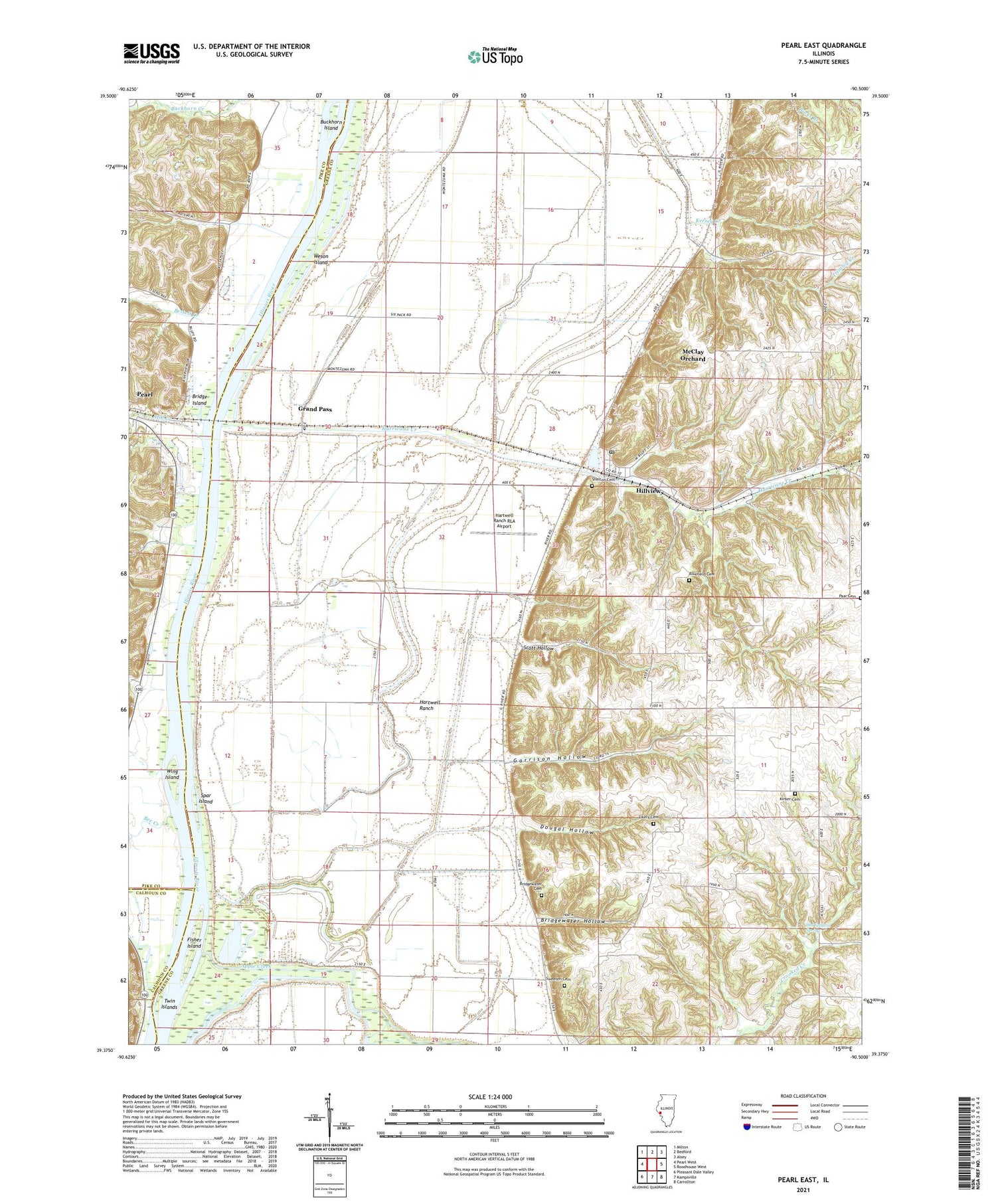 Pearl East Illinois US Topo Map Image