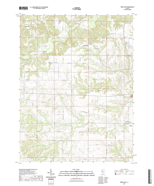 Perry West Illinois US Topo Map Image