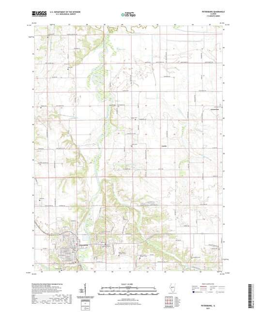 Petersburg Illinois US Topo Map Image