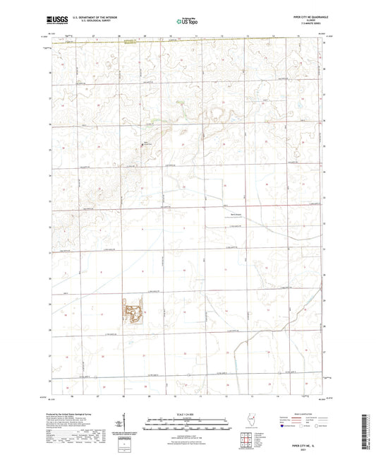 Piper City NE Illinois US Topo Map Image