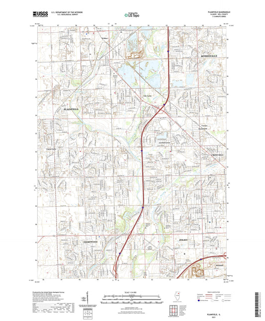 Plainfield Illinois US Topo Map Image