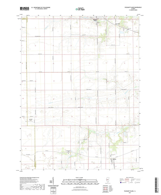 Pleasant Plains Illinois US Topo Map Image