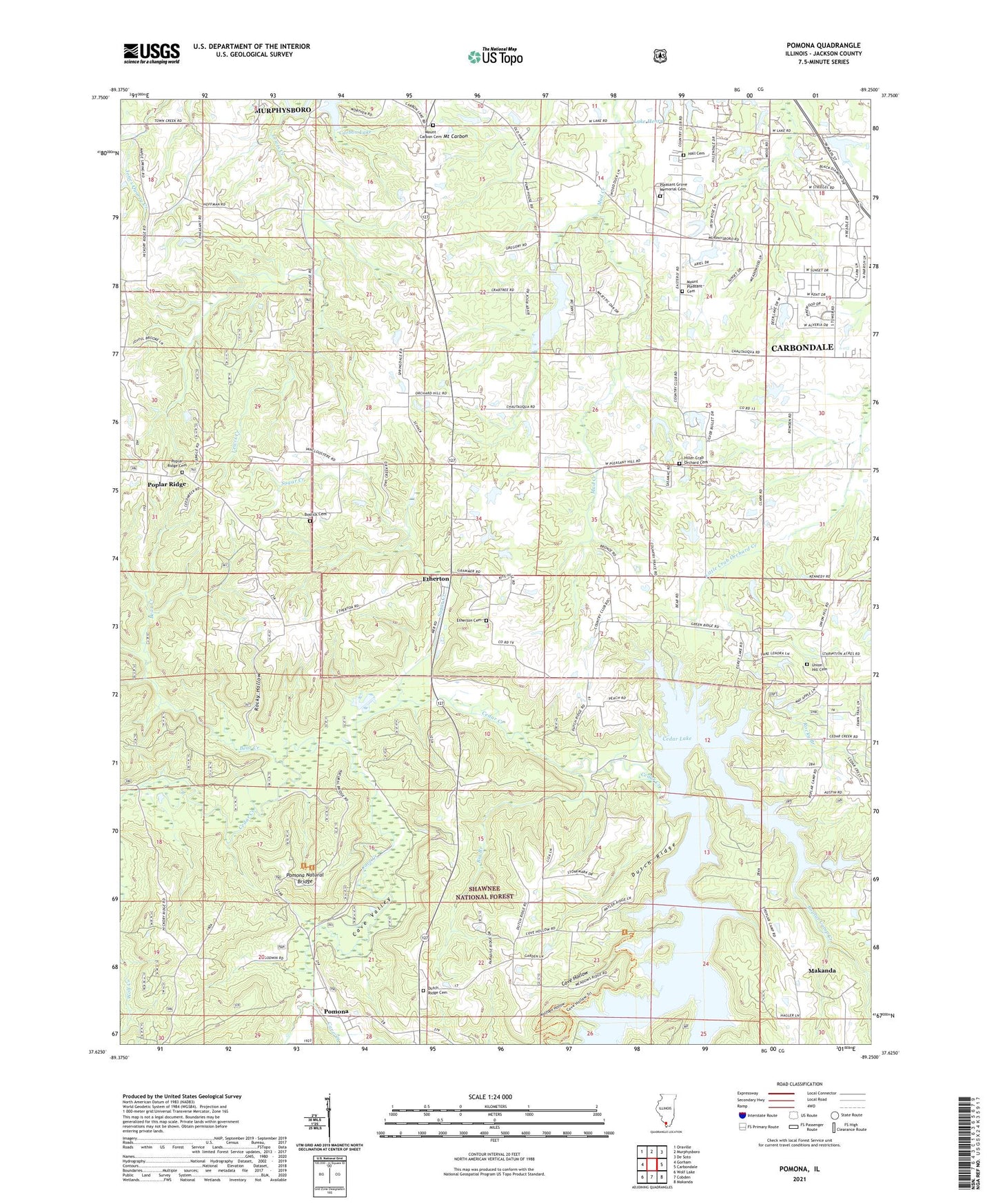Pomona Illinois US Topo Map Image