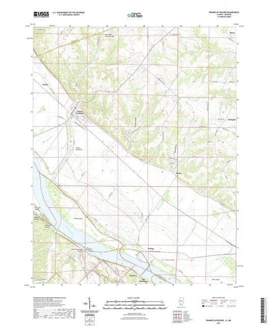 Prairie du Rocher Illinois US Topo Map Image