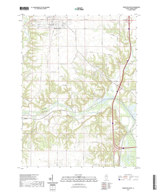 Princeton South Illinois US Topo Map Image