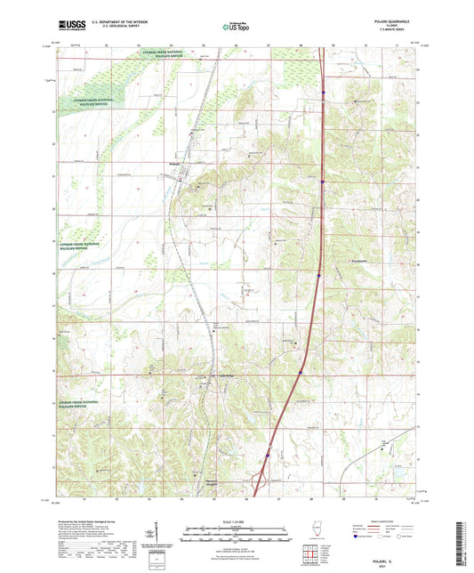 Pulaski Illinois US Topo Map Image